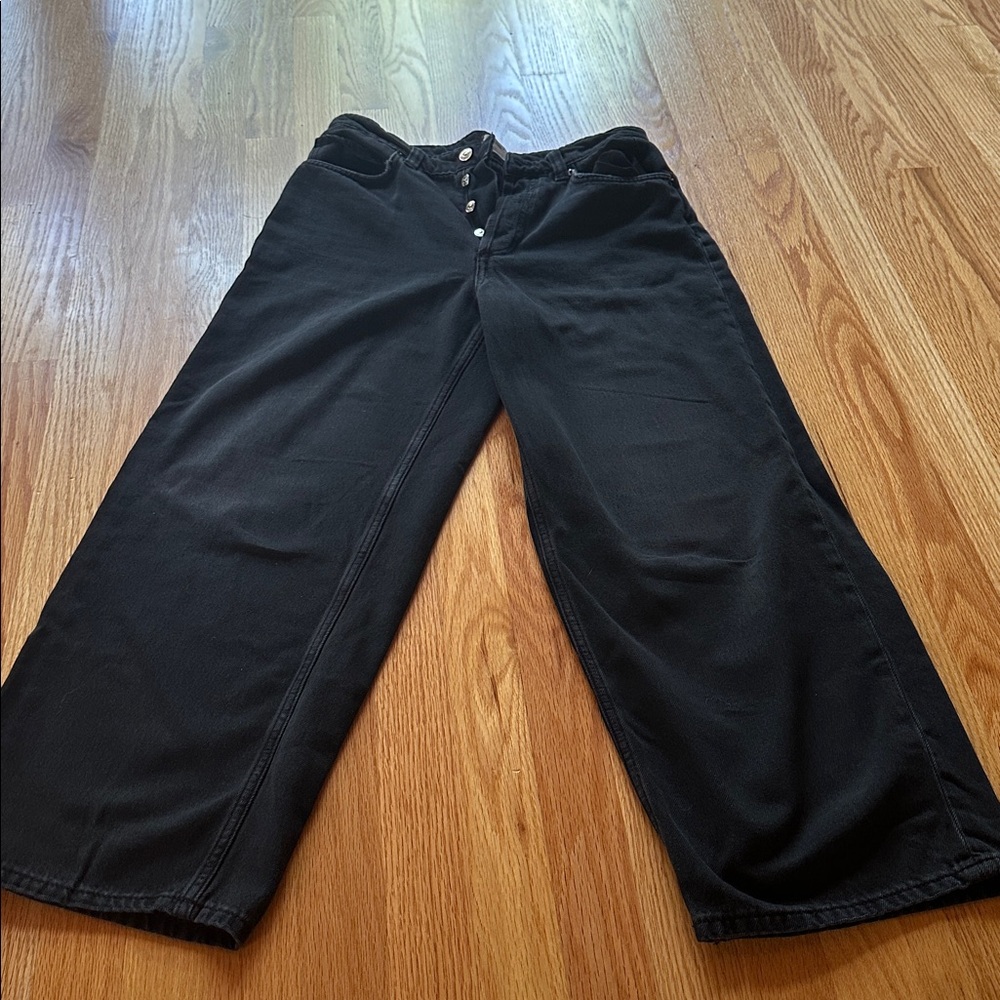 We The Free Black Button-Fly Jeans